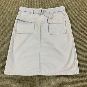 Ralph Lauren Polo Jeans Co Skirt Womens 6 Blue Cotton Belted Pockets Y2K 32x22‎
